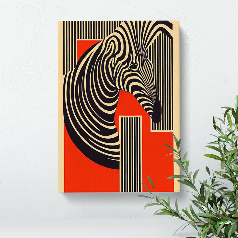 Art Deco Zebra - Wrapped Canvas, 76cm H x 50cm W x 3cm D
