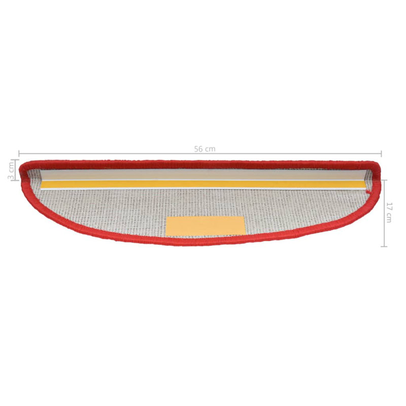 Carpet Stair Treads Red 56x17x3 cm