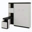 Lit escamotable avec bureau, tablettes et armoires de rangement