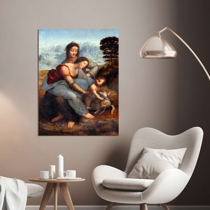 The Virgin And Child With Saint Anne, Ca 1503 by Leonardo Da Vinci - Wrapped Canvas Print, 100cm H x 70cm W