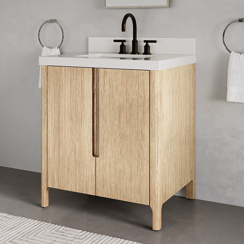 Ensemble de meuble-lavabo simple 30 po Trailshawn, Brun