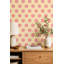 Papier peint à pois, fond rose, peinture murale décorative sur fond jaune-1645771735