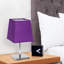  Mini lampe de table chromée avec abat-jour carré en tissu Empire pour chambres à coucher et tables de chevet-1461823605