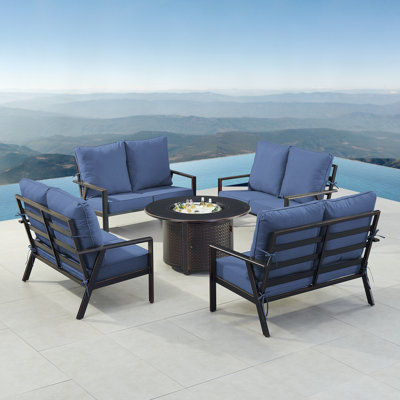 Theoren 8 - Person Patio Conversation Set with Cushions