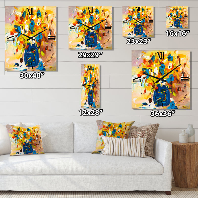Bouquet de fleurs et horloge murale, Petit