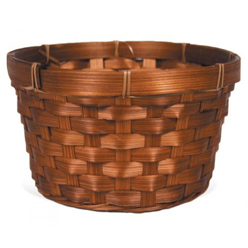 Panier rond en bambou, Brun, H 3,75 po x l 9 po x P 9 po