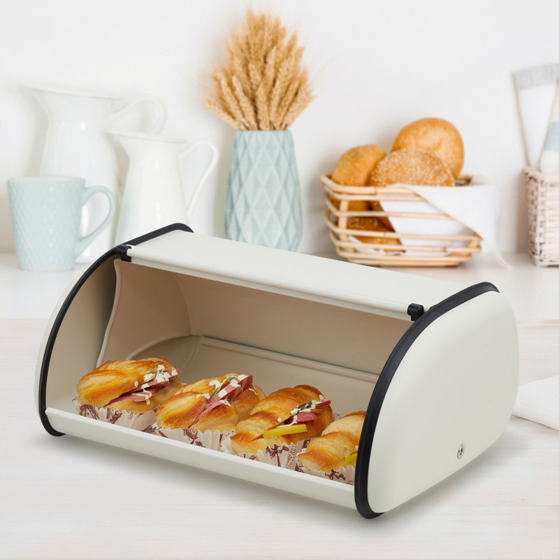 Double Layer Bread Box for Kitchen Food Storage, Beige