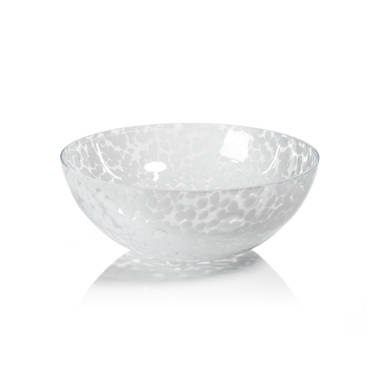 French Home Recycled Clear Glass 12 in. x 6 in. Birch Salad Bowl