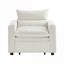 Fauteuil convertible en velours de litchi beige chaud 3-en-1 pour petit salon moderne