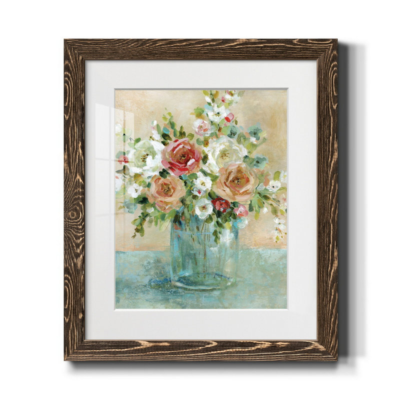 Sun Drenched Arrangements - Cadre photo, reproduction d'art sur papier, H 20 po x l 17 po x P 1,5 po, Noyer