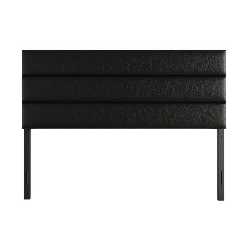 Tête de lit tapissier Lasley, Noir, Grand