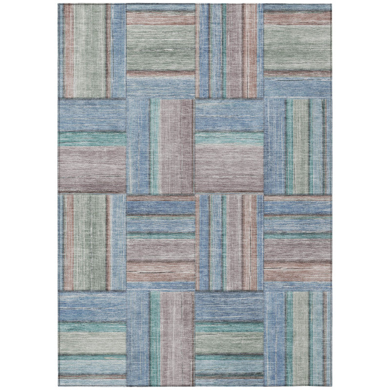 Machine Washable Indoor/Outdoor Jeffery ACN2285 Geometric Rug, Rectangle 10' x 14'