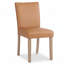 Chaise de salle à manger rembourrée, chaise d'appoint en similicuir brun, chaise de cuisine moderne sans accoudoirs avec pieds en bois massif-673806903