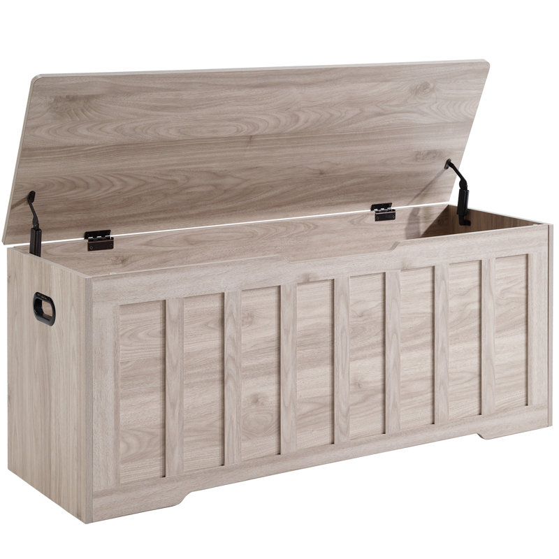 Banc de rangement Farmhouse avec rangement pour chaussures, banc d'entrée 47,2 po avec couvercle à fermeture en douceur pour la chambre à coucher, le couloir et le salon