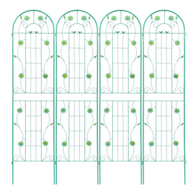 Metal Garden Trellis Set of 4 for Climbing Plant Support