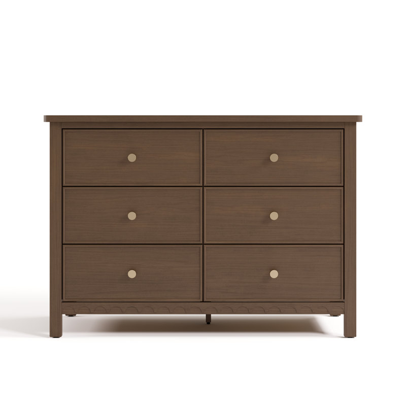 Commode double 6 tiroirs Sasha, Brun