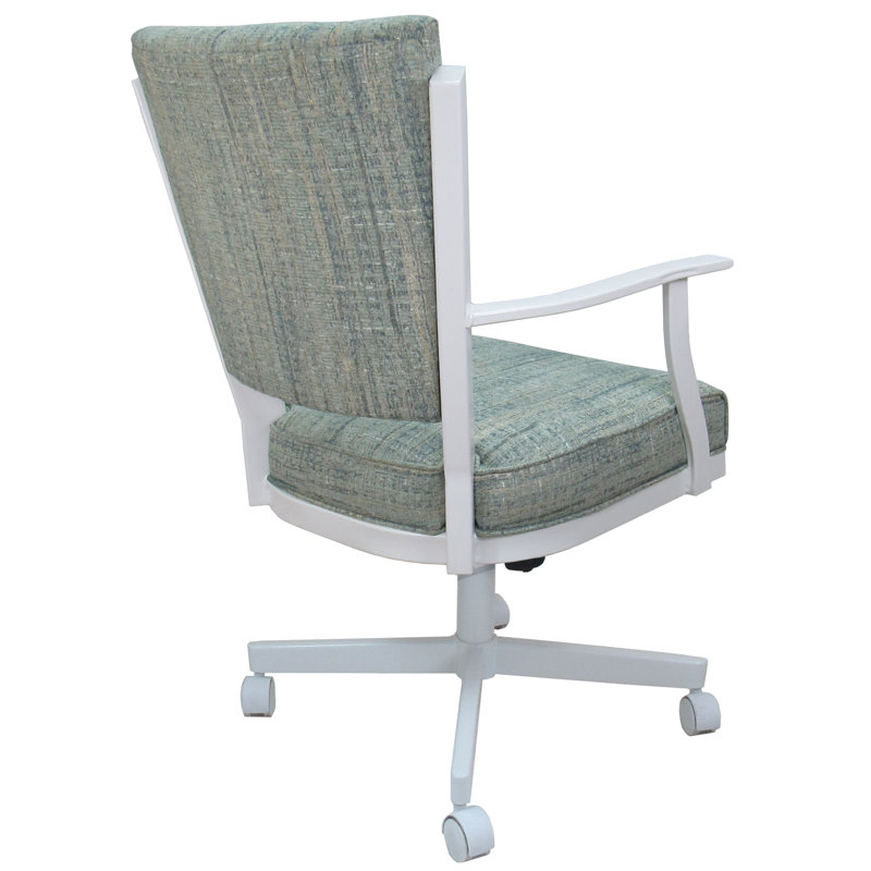 Chaise rembourrée avec accoudoirs menthe, Blanc