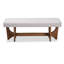 Parkchester Bench in Greyish Beige Upholstery & Walnut Finished Wood, 17.5'' H X 48.4'' W X 17.9'' D-165903744