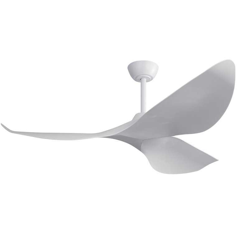Ventilateurs de plafond modernes 52 po à 3 pales avec télécommande, Blanc