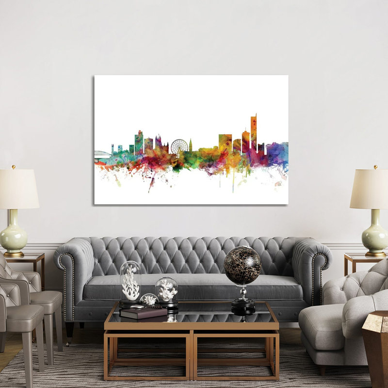 Manchester, England Skyline by Michael Tompsett - Wrapped Canvas Gallery-Wrapped Canvas Giclée, 152.5 cm H x 101.5 cm W