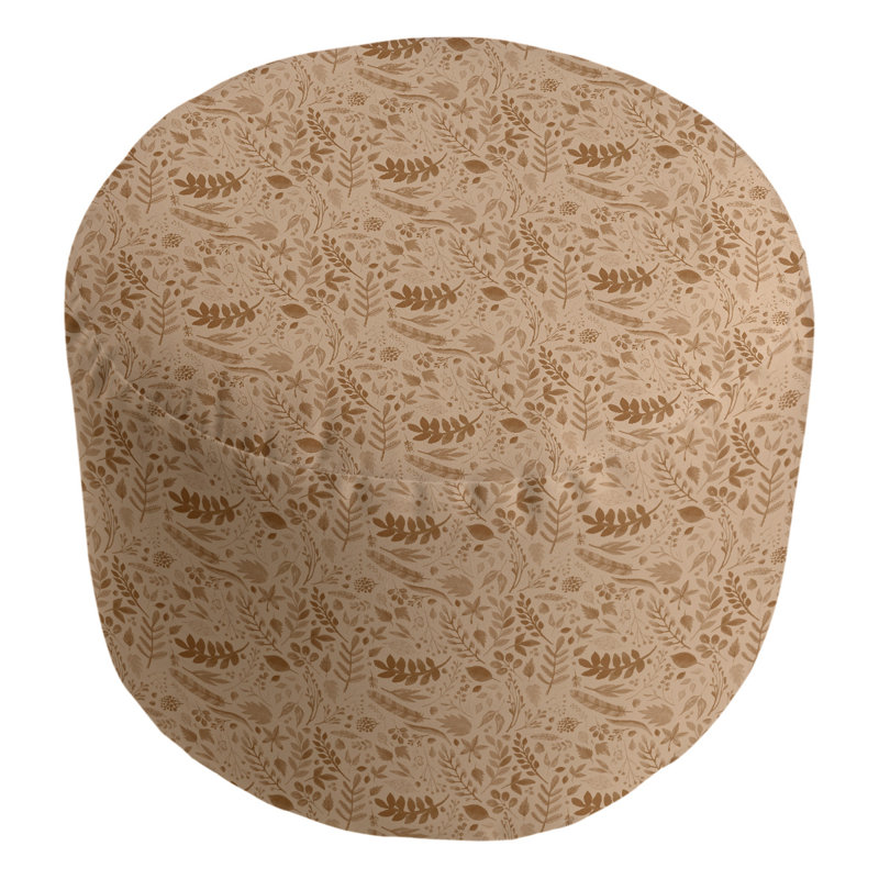 Upholstered Pouf, Brown