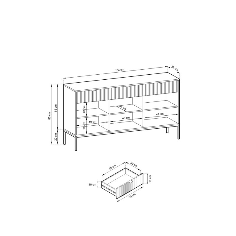 Iwona 154cm Sideboard