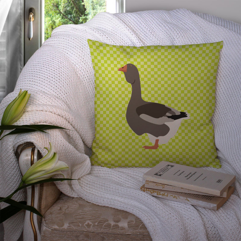 Coussin extérieur en tissu d’oie, Vert, 14 po x 14 po