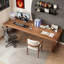 Bureau d'écriture rectangulaire en bois massif brun noisette-118619000