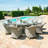 Balcom 8 Seat Round Rattan Fire Pit Dining Set - with Lazy Susan