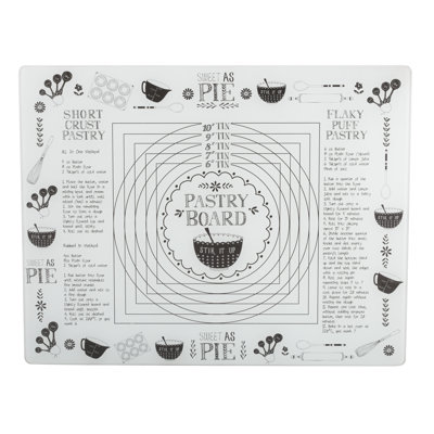 Stir It Up Wood Glass Pastry Board