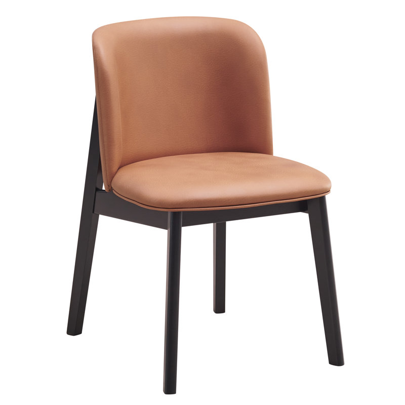 Ensemble de 2 chaises d'appoint rembourrées chameau et noir | Idée de cadeau