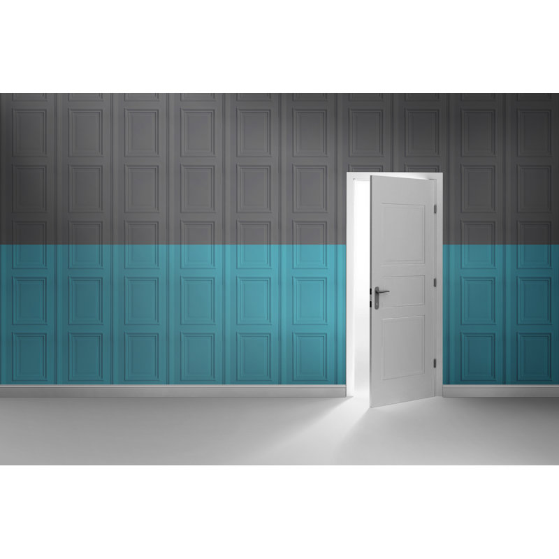 Vittorio 10m x 52cm Textured Matte Wallpaper Roll, Grey/Turquoise