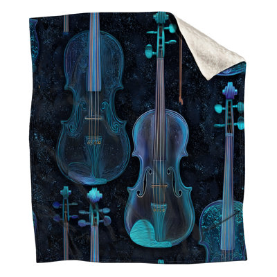 Jeté en molleton Violin - Jets de musique pour canapés ou lits