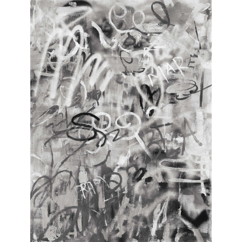 «Graffiti Love Monochromatique» par Danhui Nai, reproduction sur toile tendue, H 48 po x l 36 po