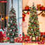 Arbre de Noël en pot 6 pi avec 140 lumières DEL chaudes, décoration extérieure pour arbre de Noël artificiel, arbre à crayons en forme de boîte à lumière Ninjas, pour porte d'entrée, porche, 1 paquet