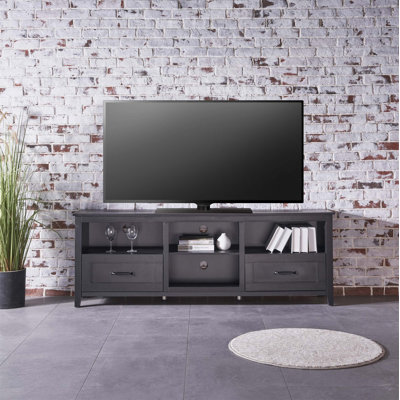 70 inch black TV Stand, Media Cabinet with Drawers -  Red Barrel Studio®, F84215BDC66D45D79442AEE1BBA2189D