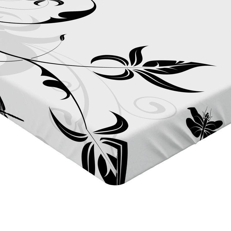 Ensemble de 2 drap-housse Ambesonne Dragonfly Damask Curl, Drap-housse très grand californien