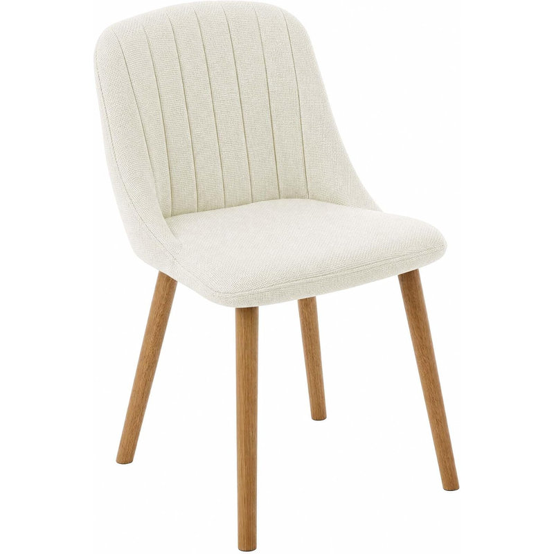 Ensemble de 2 chaises de salle à manger, cuisine moderne rembourrée, Blanc, Blanc