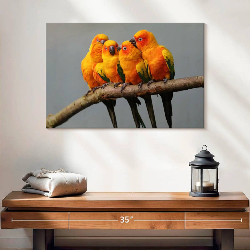 Wild Sun Parakeets, 16" H x 24" W