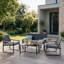 Ensemble de patio berçant en rotin PE pour 4 personnes - Structure en acier durable et coussins rembourrés-1667256561-1667256560