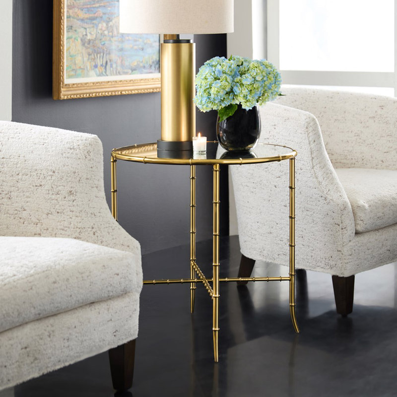 Modern History Glass End Table