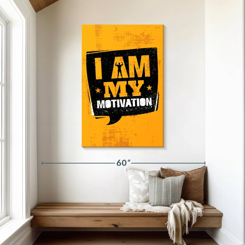 Tergel «I Am My Motivation», typographie, H 45 po x l 30 po