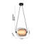 Luminaire suspendu 1 lumière DEL noire avec abat-jour en verre transparent et fumée-133554541