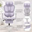 Chaise de bureau ergonomique avec repose-pieds, chaise d'ordinateur à haut dossier avec soutien lombaire dynamique, appui-tête en 2 dimensions et accoudoirs 4D, coussin éponge et dossier en filet, chaise de bureau à domicile pour adultes, mauve.