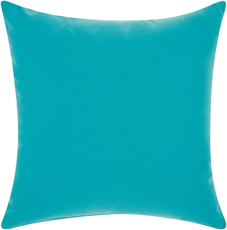 Embroidered Outdoor Throw Pillow, Turquoise/Coral
