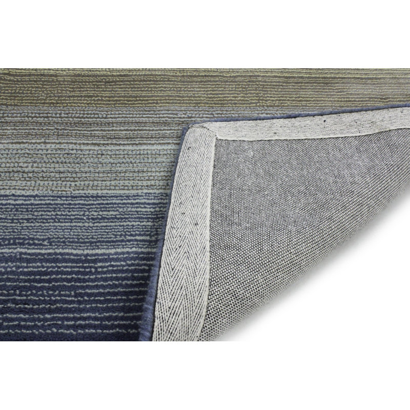 Handmade Light Blue Wool Tufted Stripe 4' x 6' Area Rug