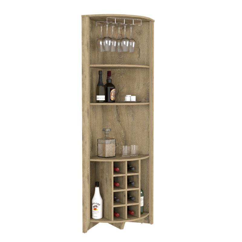 Bar d'angle avec 8 casiers à vin, Beige