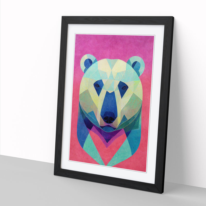 Anzum Polar Bear Orphism - Single Picture Frame Print, 64cm H x 46cm W x 2cm D, Oak