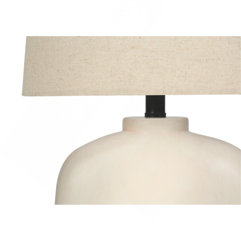 Lighting, Table Lamp, Cream Resin, Beige Shade, Modern