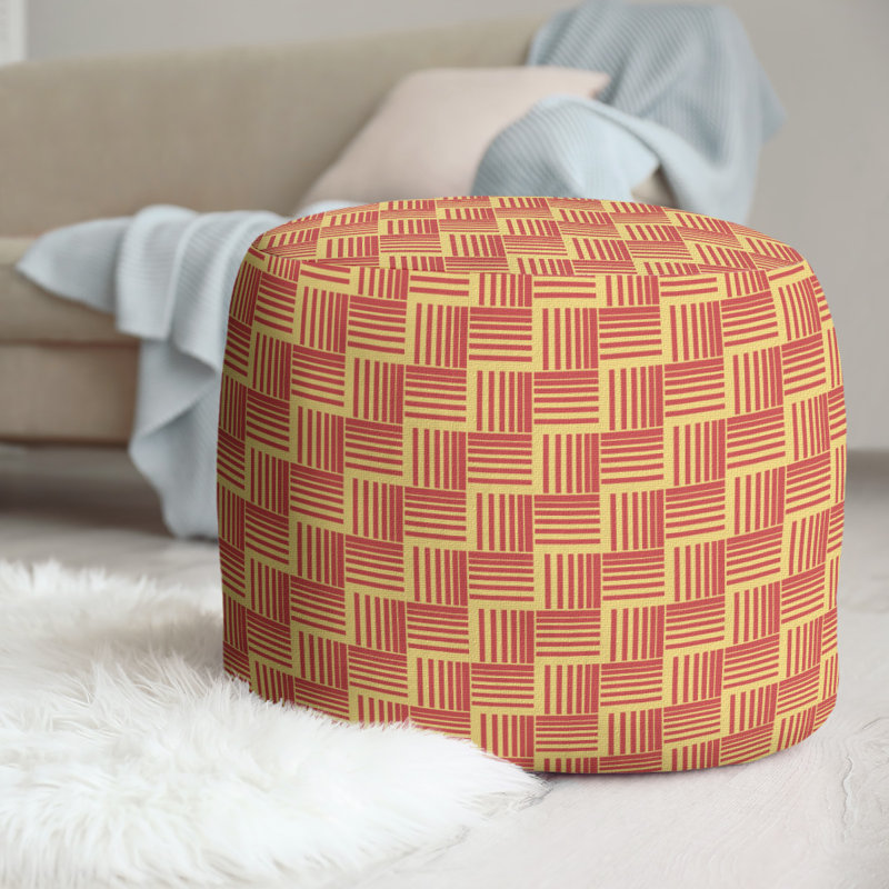 repose-pieds à rayures classic basketweave, Jaune / Rouge